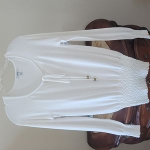 Cache white long sleeve with elastic bottom and cuffs